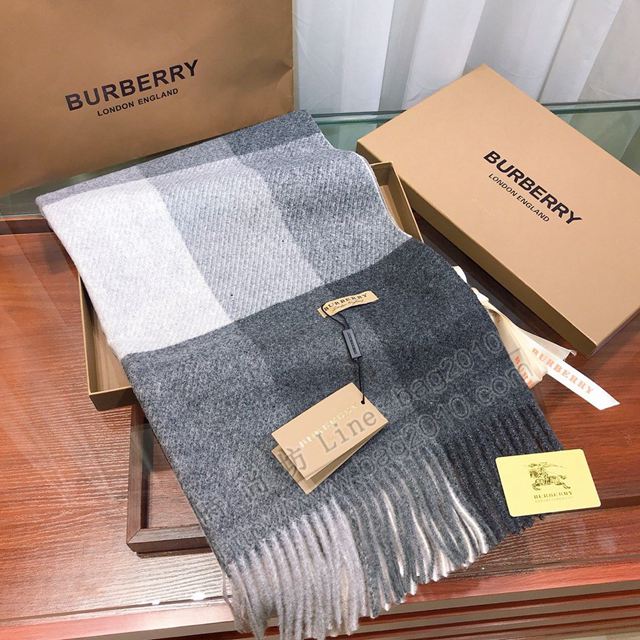 Burberry圍巾 2019年度最新力作 時尚彩色拼色方格子 巴寶莉羊絨混紡女長圍巾  llwj6643